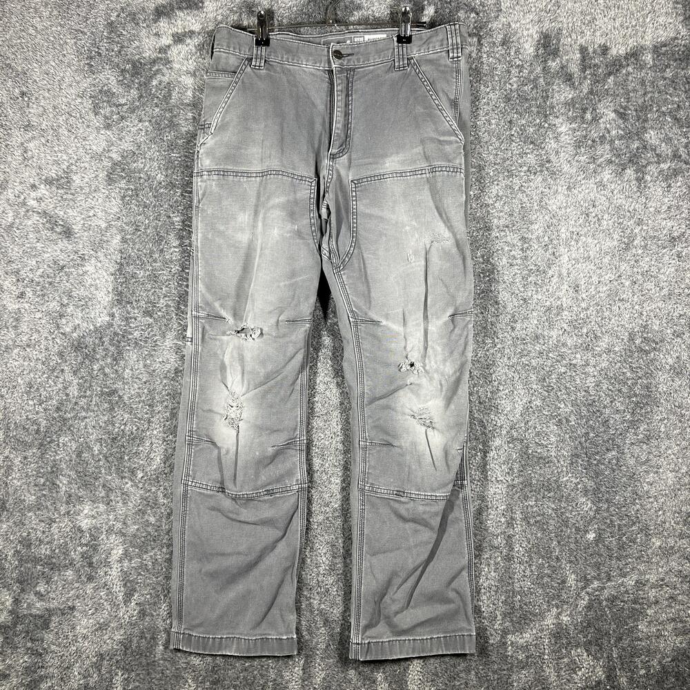 Carhartt Pants Mens 32x30 Gray Carpenter Rugged Flex Canvas Workwear Relaxed Fit